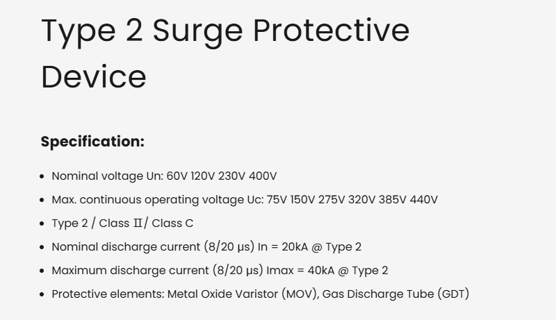 Type 2 Surge Protection Device